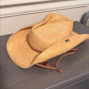 Stetson Natural Straw Hat with Leather Strap Cowgirl